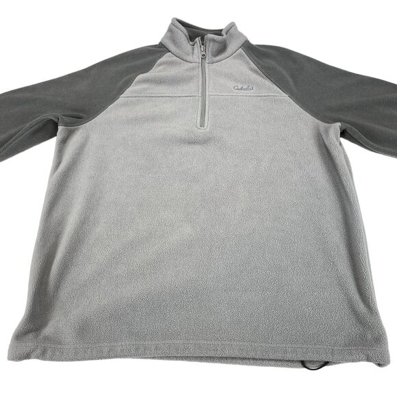 Cabela's Pullover Men's Large Gray Fleece Long Sleeve Mock Neck Quarter Zip - Picture 8 of 12